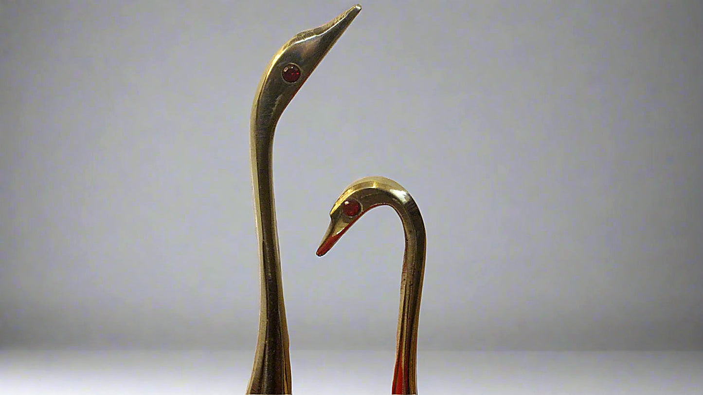 Brass Swan Set of 1 Pair, Home Decor Lucky Swan Couple