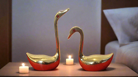Brass Swan Set of 1 Pair, Home Decor Lucky Swan Couple