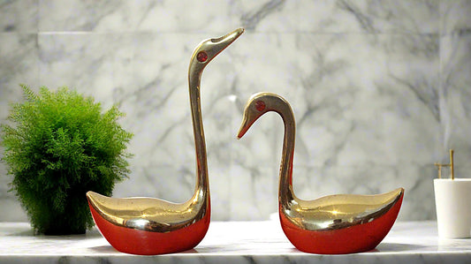 Brass Swan Set of 1 Pair, Home Decor Lucky Swan Couple