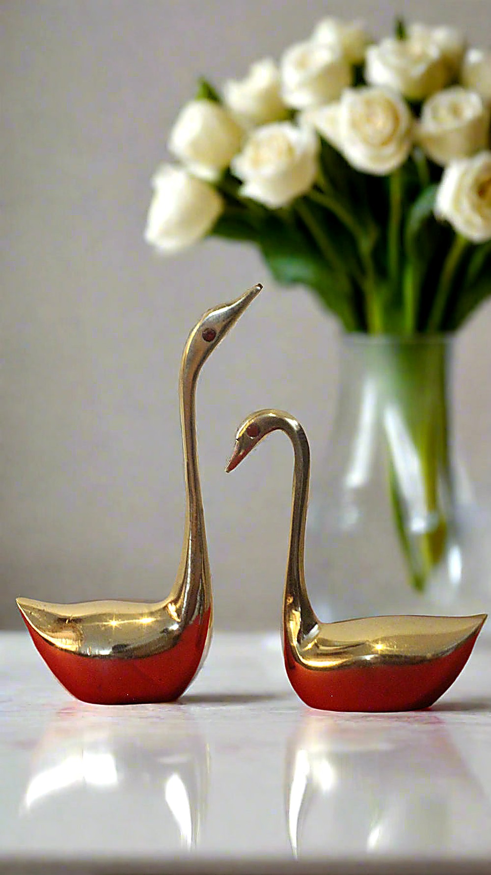 Brass Swan Idols