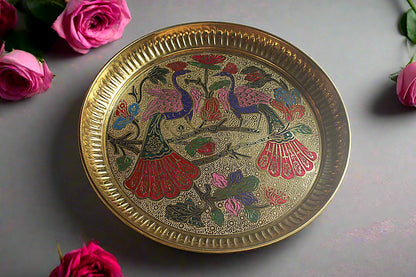 Colorful Peacock Design Plate