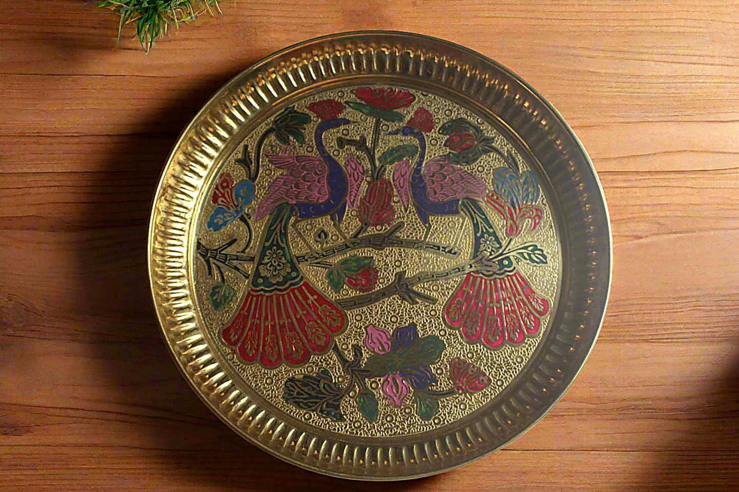 Colorful Peacock Design Plate