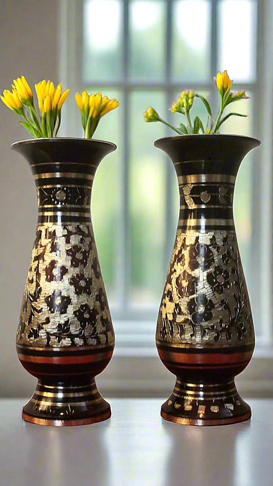 Brass Floral Pot Decorative Set